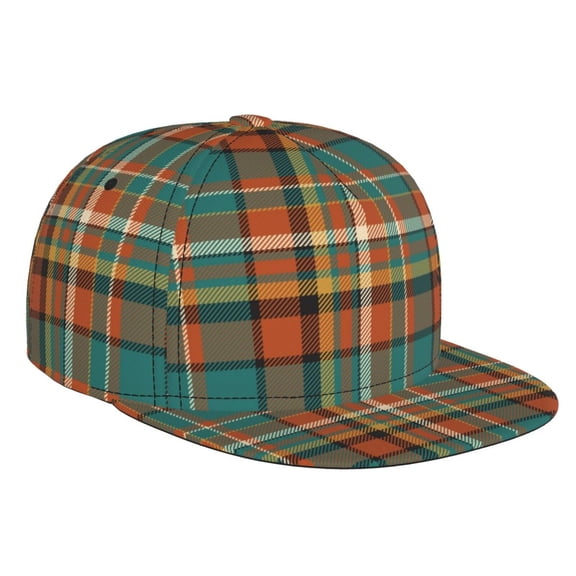 Hirioo colorful plaid for Baseball Cap Men Cap Flat Brim for Men Women Teens Adjustable Baseball Cap