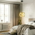 thumbnail image 4 of Gymax Modern LED Pendant Light 3000K Warm Light Cube Ceiling Light Fixture Black, 4 of 10