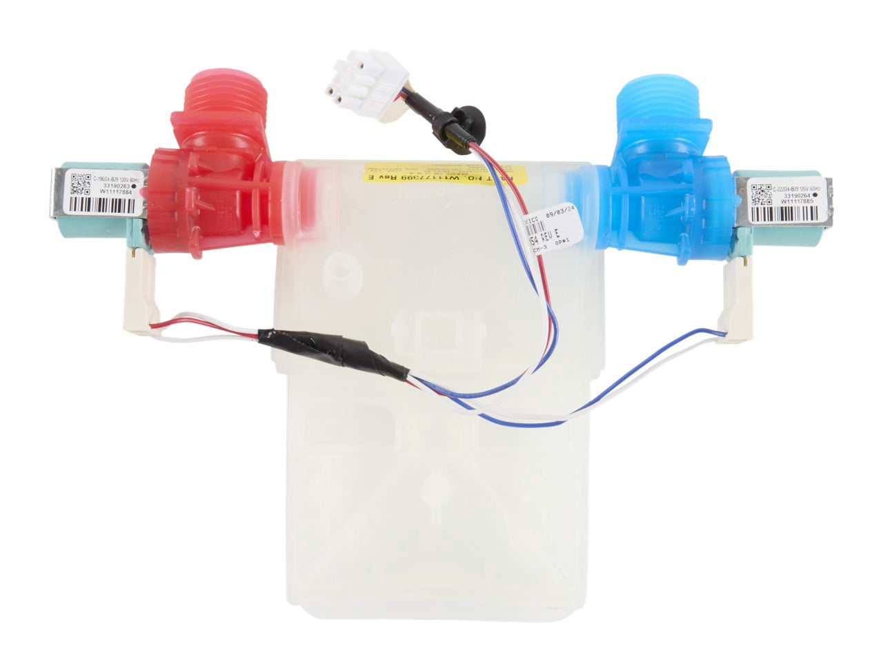 Whirlpool W11222849 Genuine OEM Laundry Center Washer Water Inlet Valve Assembly Replacement Part - Replaces W11176115, W11095119, and W11177399