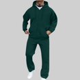 thumbnail image 2 of Frnrwgo Men's 2-Piece Hoodie and Pants Set Loose Fit Warm Comfortable Casual Tracksuit Fall Winter Outfit with Pockets, 2 of 8