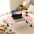 thumbnail image 1 of Portable Foldable Desk, 23.6 In Laptop Desk Table Workspace Office Organizer Bed Sofa Tray with Slots/Cup Holder/Drawer, Anti-Slip for Reading Writing Eating Watching, 1 of 8