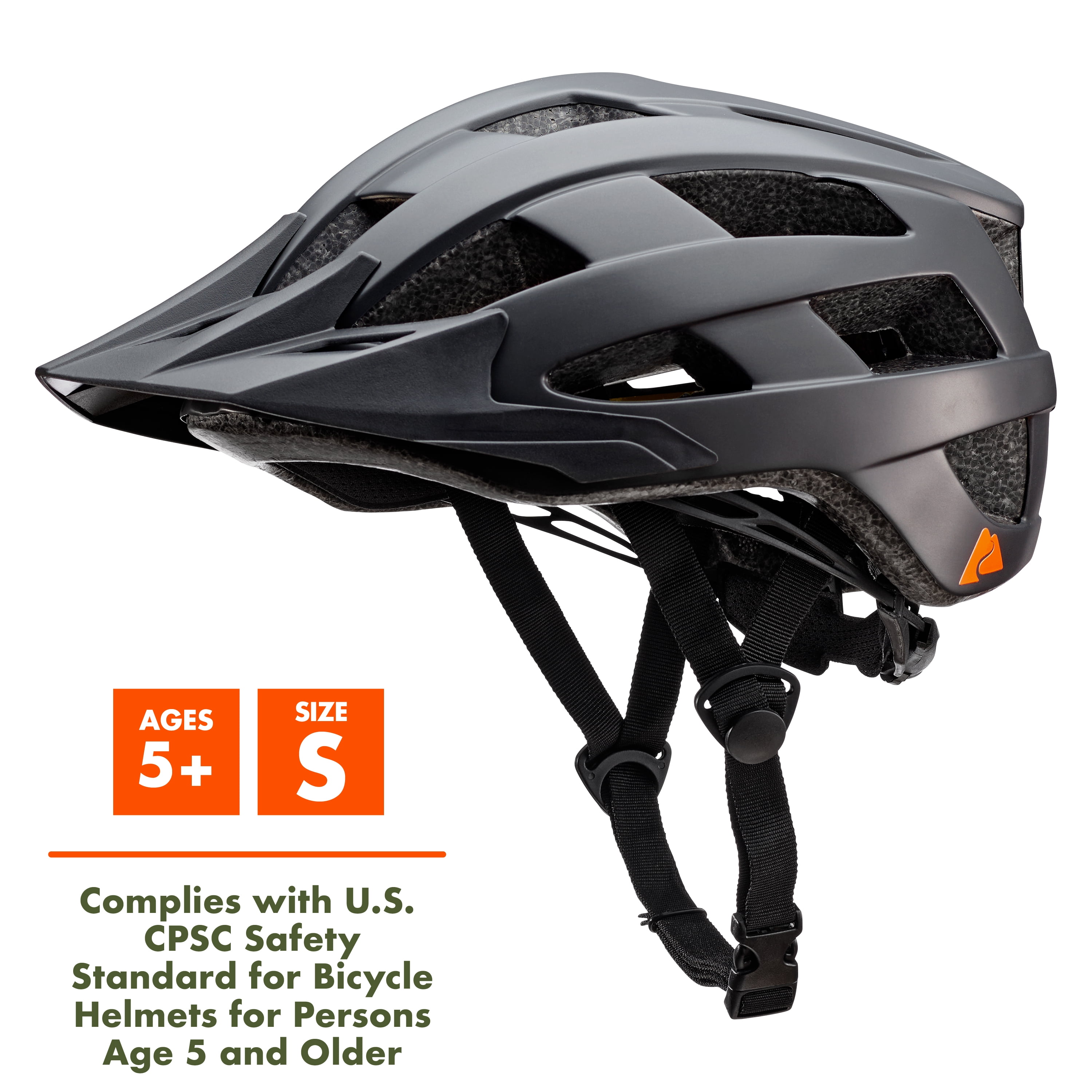 Ozark Trail Child Bike Helmet, Black, Adjustable, Ages 5+