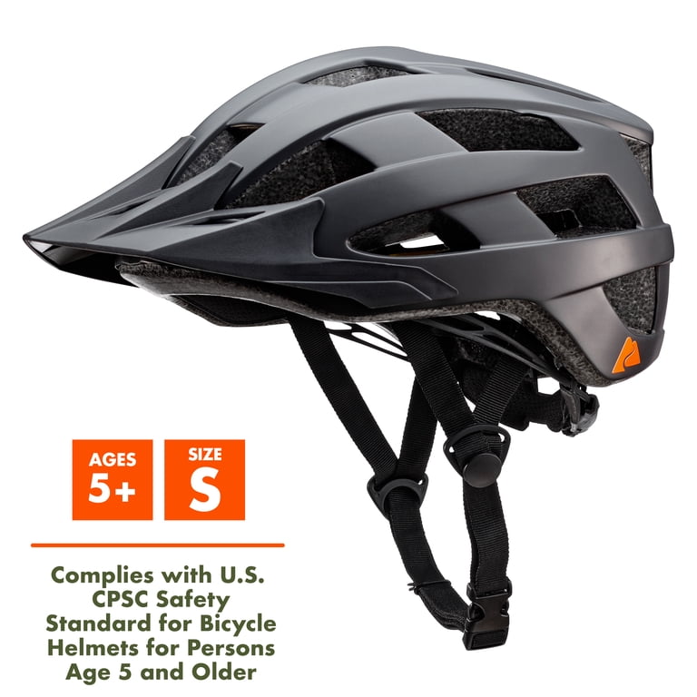 Ozark Trail Child Bike Helmet, Black, Adjustable, Ages 5+