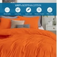 thumbnail image 3 of Orange Full ( 80" x 90" ) Size 100% Cotton Duvet Set, 800 Thread Count, Stripe Pattern, 1-Piece Comforter Cover with Zipper Closure & 2-Pillow Shams– Hotel Quality, All-Season, 3 of 5