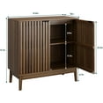 thumbnail image 2 of Smart FENDEE Kitchen Buffet Cabinet with Adjustable Shelf, Wood Coffee Bar Cabinet Sideboard,Walnut, 2 of 7