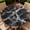 Black Marble, variant on Round Outdoor Tablecloth with Umbrella Hole and Zipper, Elastic Fitted Waterproof Patio Tablecover for Garden Patio Backyard Picnic BBQ, Sizes Available to Fit 36"-65" Diameter Round Tables