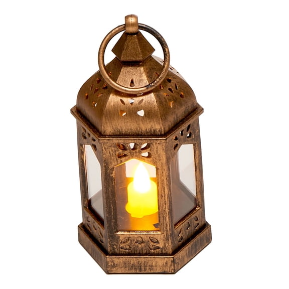 12 Pack Decorative LED Candle Lanterns with Glass Holders for Indoor Porch, Farmhouse Decor, Wedding and Party Lighting, Bronze Finish