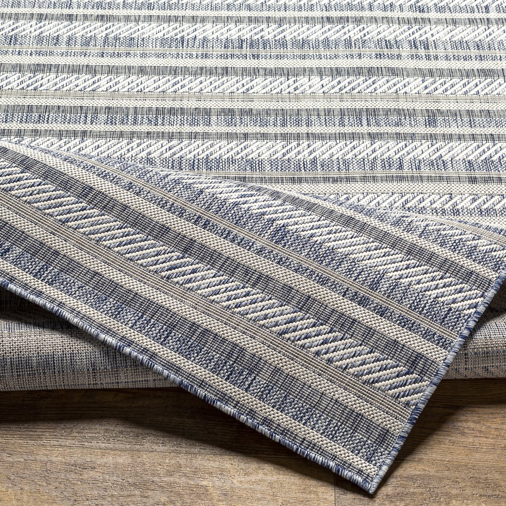 Livabliss Eagean Global Indoor/Outdoor Area Rug,8'10" x 12',Denim