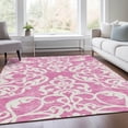 thumbnail image 6 of HomeRoots 676906 8 x 10 ft. Blush & Ivory Damask Washable Machine Made Rectangle Area Rug with UV Protection, 6 of 9