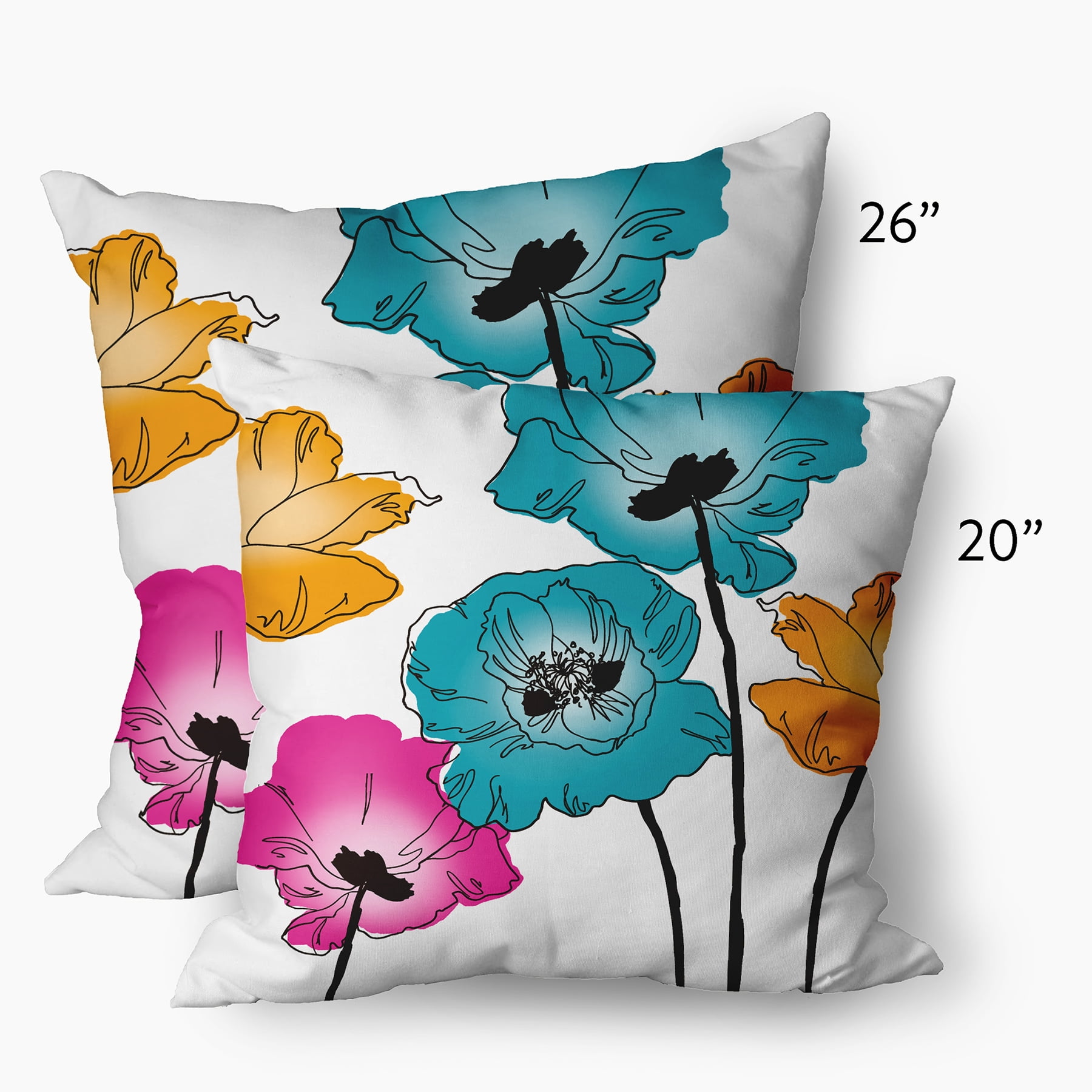 Simply Daisy 20 in x 20 in Contemporary Blue Polyester Throw Pillow
