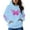 Sky Blue, variant on Wang6 Graphic Hoodies for Womens Causal Loose Fit Butterfly Printed Pullover Sweatshirts Trendy White Fall Long Sleeve V Neck Tops with Pockets White XL