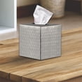 thumbnail image 5 of LZCKDPX Hand Hammered Tissue Box Cover Square, Matte Black Tissue Holder for Bathroom, Square Metal Dresser Accessories, Decorative Tissue Box Holder, Matte Black Handcrafted Tissue Cover, 5 of 9