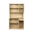 thumbnail image 5 of 70.87" Tall Kitchen Cabinet with 6-Doors, 1-Open Shelves and 1-Drawer, Freestanding Kitchen Pantry Cabinet, Microwave Storage Cabinet, Rustic Oak, 5 of 7