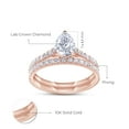 thumbnail image 3 of AFFY Bridal Ring Set For Women, 1.15 Carat Pear & Round Shape Lab Grown Diamond Teardrop Promise Wedding Ring Set In 10K Solid Rose Gold Jewelry Gifts For Her (1.15 Cttw)-7, 3 of 5