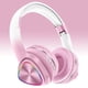 thumbnail image 4 of Auriculares inalámbricos Bluetooth con subwoofer luces LED auriculares deportivos para juegos con orejas - Rosa, 4 of 7