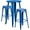 Blue, variant on Flash Furniture Commercial Grade 24" Round Black Metal Indoor-Outdoor Bar Table Set with 2 Square Seat Backless Stools