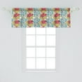 thumbnail image 2 of Ambesonne Floral Window Valance, Colorful Blossoms and Leaves, 54" X 18", Pale Teal and Dark Coral, 2 of 3