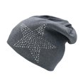thumbnail image 1 of CAIROYAR Gorro de punto con diseño de pentagrama y diamantes de imitación para parejas, para otoño e invierno ■* ∫ь, 1 of 7