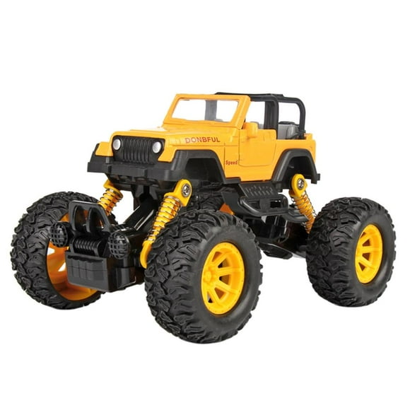 MERIGLARE Pull Back Buggy Yellow Monster Car Friction Powered Vehicles 1:48 Toys