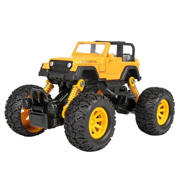 Mini buggies todoterreno con retroceso a escala 1:48, modelo de coche fundido a presión para niños amarillo
