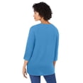 thumbnail image 2 of Woman Within Plus Size Perfect Three-Quarter Sleeve V-Neck Tunic, 2 of 6