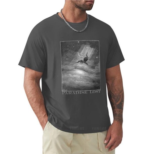 Camiseta de verano para hombre ropa con estampado de "El Paraíso Perdido" blusa corta