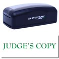 thumbnail image 1 of Large Pre-Inked Judge's Copy Stamp, Slim 1854, Ultra Slim Design, Impression Size 1-13/16" by 2-1/2", Up to 25,000 Impressions - Green Ink, 1 of 10
