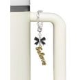 thumbnail image 3 of Delight Jewelry Goldtone Crystal Script ''Believe'' - Silvertone Black Bow Charm Accessory for Tumblers and Thermal Cups, 3 of 4