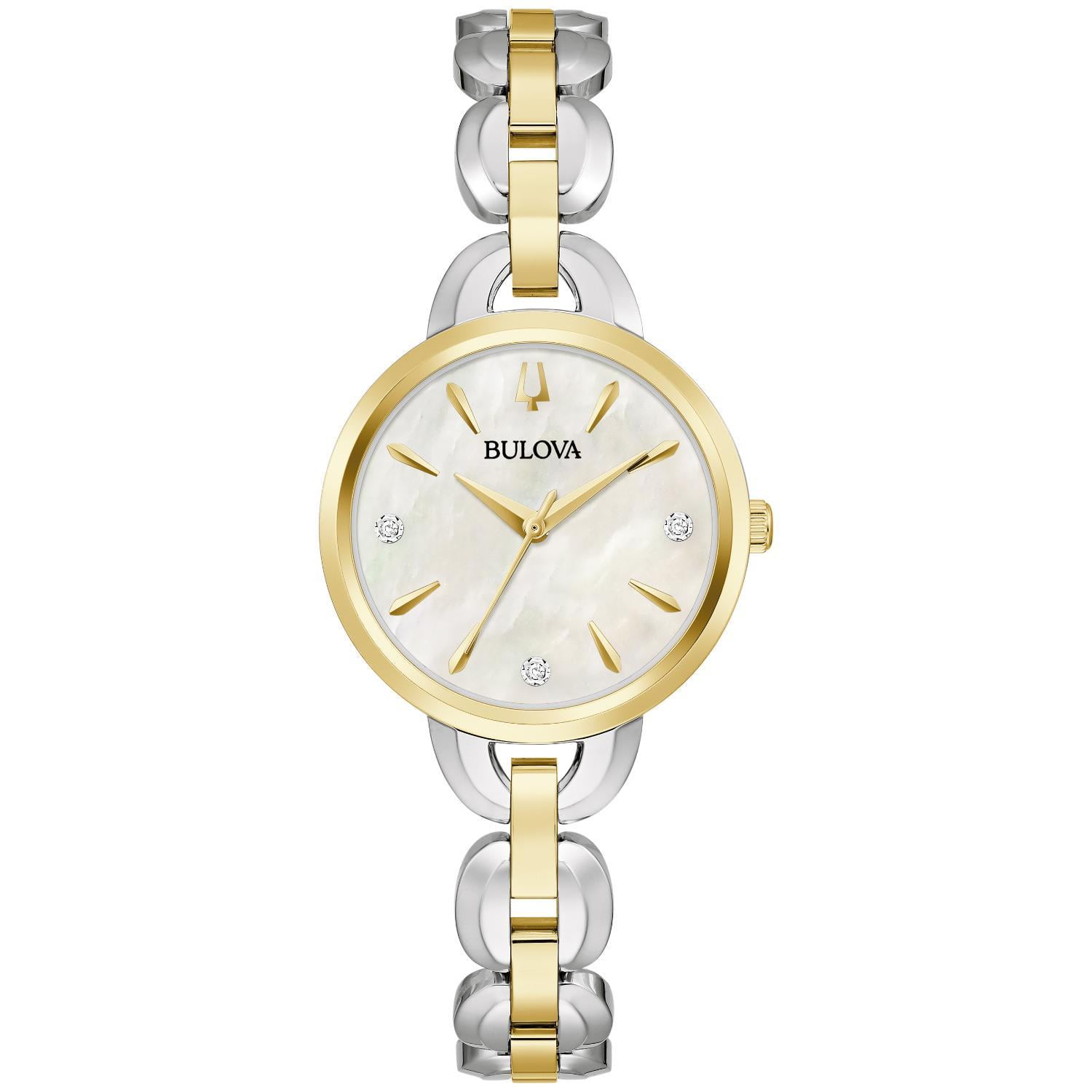 Bulova Women s Classic Two Tone Diamond Watch 98P115 Walmart