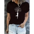 thumbnail image 1 of Camiseta de verano para mujer Manga Corta Yoga Tree Print Short Sleeve Crew Neck T-shirt, Casual Sports Short Sleeve Crew Neck Summer Top, Women's ClothingFather's Day, Mother's Day, New Year, Sprin, 1 of 6