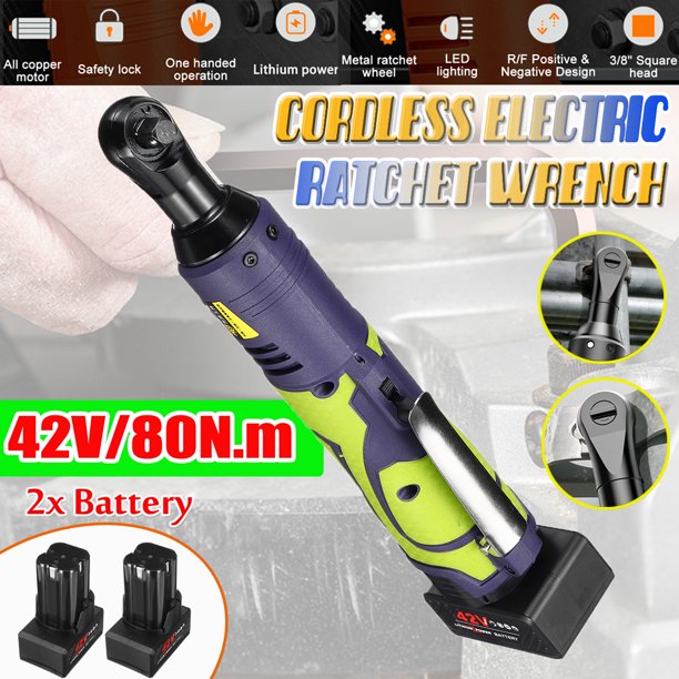 80N.m Cordless Ratchet Wrench,42V 3/8" Drive Electric Cordless Right
