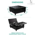 thumbnail image 6 of Charlotte 35 Inch Large Square Storage Ottoman Bench, Tufted Upholstered Lift Top Coffee Table Ottoman with Storage, Oversized Storage Ottomans, Toy Box, Air Leather Footrest for Living Room – Black, 6 of 13