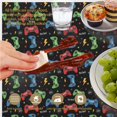 thumbnail image 6 of Game Controller Black Pattern Round Tablecloth 70"x70", Wrinkle Resistant Wipeable Table Cover for Kitchen Dining Room Picnic Patio and Party, 6 of 6
