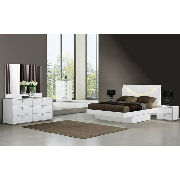 446.5" X 189.8" X 74.1" White  4PC Queen Bedroom Set