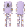 thumbnail image 4 of Halloween Pajamas Family Matching Set - 2 piece Ghost Print Long Sleeve Top & Pants Loungewear,Halloween Pajamas Matching Sets for Family Halloween Night for S Pjs, 4 of 4