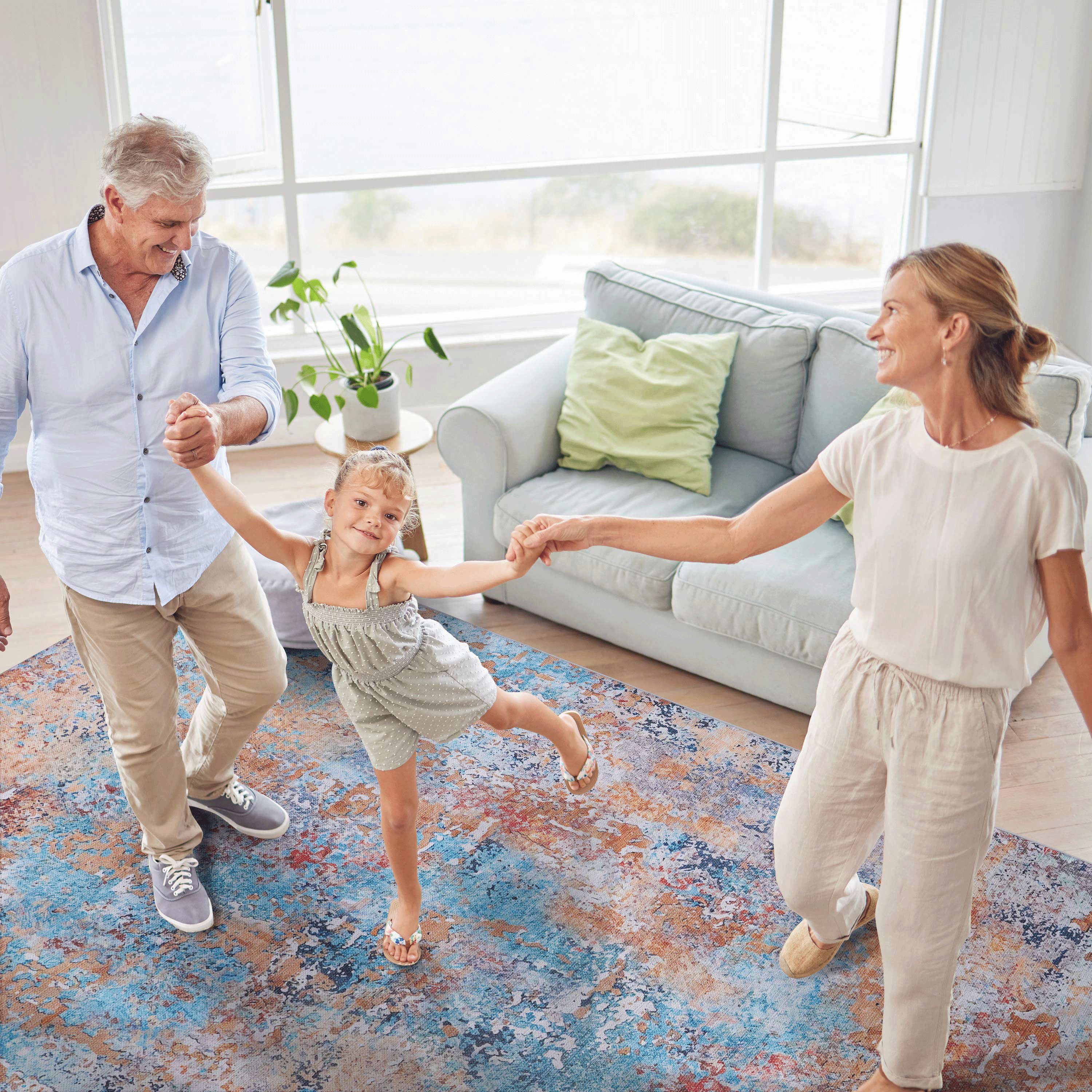 8x10 Area Rugs For Living Room Washable Rug Low Pile Non Slip Non Shedding Foldable Kid Pet Friendly For Bedroom Kitchen Multi