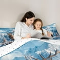 thumbnail image 5 of Feelyou 3D Magic Moose Full Size Comforter Sets for Teen, Rustic Animal Wildlife Bedding Comforter Set, Blue Winter Snow Mountain Reversible Bedding Sets, Ultra Soft Bedroom Decor, 3 Pieces, 5 of 8