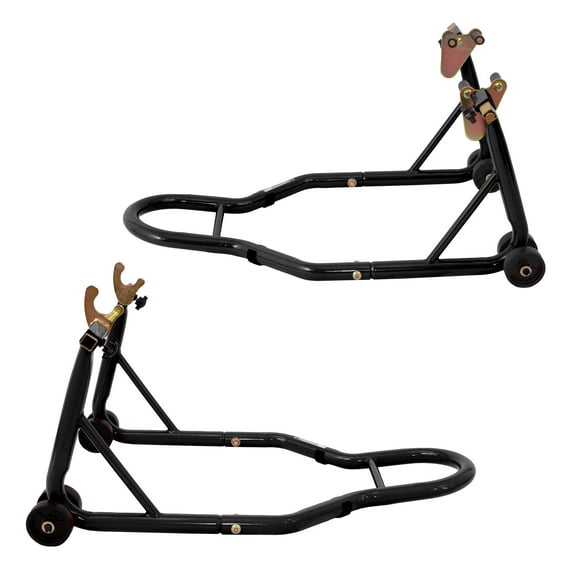 Motorcycle Front & Rear Stand, Front Rear Combo Stand Universal Wheel Lift Stand Swingarm Spool Lift Stand Paddock Stand,