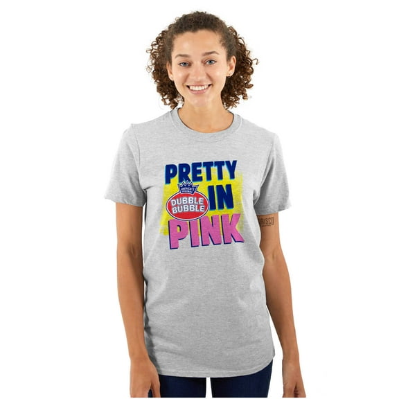 Pretty In Pink Dubble Bubble Logo Women's Graphic T Shirt Tees Brisco Brands S