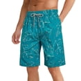 thumbnail image 2 of Brythos Men's Board Shorts,Quick-Drying Elastic Waist Beach Shorts,Drawstring Board Shorts Breathable Beachwear,Blue,XXXXXL, 2 of 5
