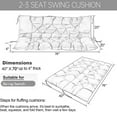 thumbnail image 3 of Porch Swing Cushions Outdoor, 2-3 Seat Swing Replacement Cushions Waterproof, 4" Thick Bench Cushion with Backrest and Ties for Garden Furniture (Dark Gray, 40x70 in), 3 of 5