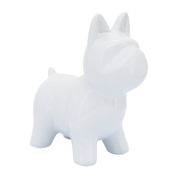 Sagebrook Home Ceramic 8" Dog Table Decor, White