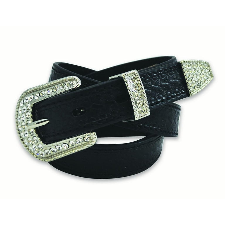 Roper Black Leather Belt with Silver Accents Roper Women main image 2