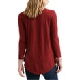 thumbnail image 2 of LUCKY BRAND Womens Maroon Printed Kimono Sleeve Top XS, 2 of 3