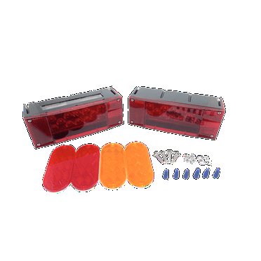 2PC 12V LED Submersible Trailer Tail Lights Kit Left Right Rectangle Reflectors Waterproof Boat Marine DOT HTLLM-009N