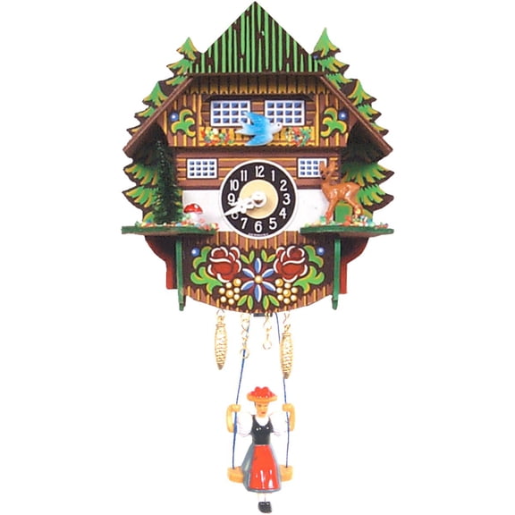 Alexander Taron 6.5" Engstler Battery-Operated Mini Cuckoo Wall Clock with Music and Chimes
