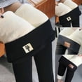 thumbnail image 2 of comerut Women Winter Warm Pants Thick Plush Liner Leggings High Waist Skinny Trousers, 2 of 7
