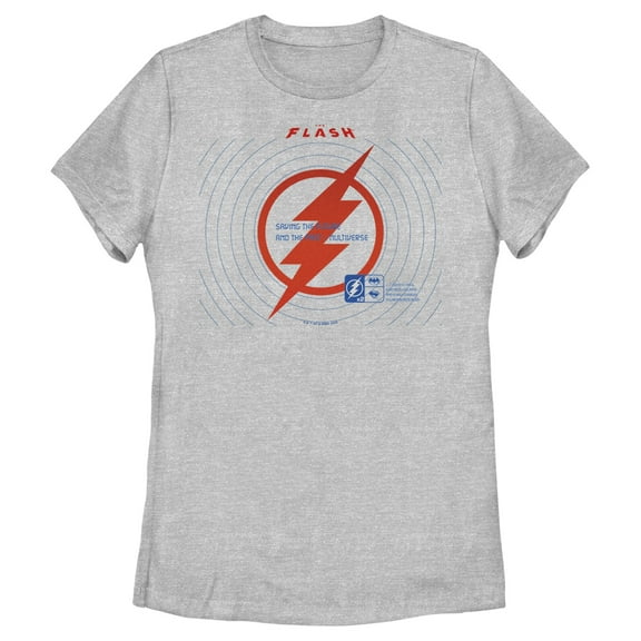 Women's The Flash Saving the Future Red Lightning Bolt  Graphic Tee Athletic Heather X Large