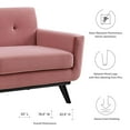 thumbnail image 3 of Loveseat Sofa, Pink, Velvet, Modern Contemporary, Mid Century Living Hotel Lounge Cafe Lobby, 3 of 8