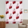 thumbnail image 3 of Pink Cherry Sheer Curtains 63 Inches Long, Farmhouse Watercolor Cherries Fruits Light Filering Curtains, Breathable Simi Curtain Privacy Drapes for Living Room Bedroom Lightweight Window Treatment, 3 of 9